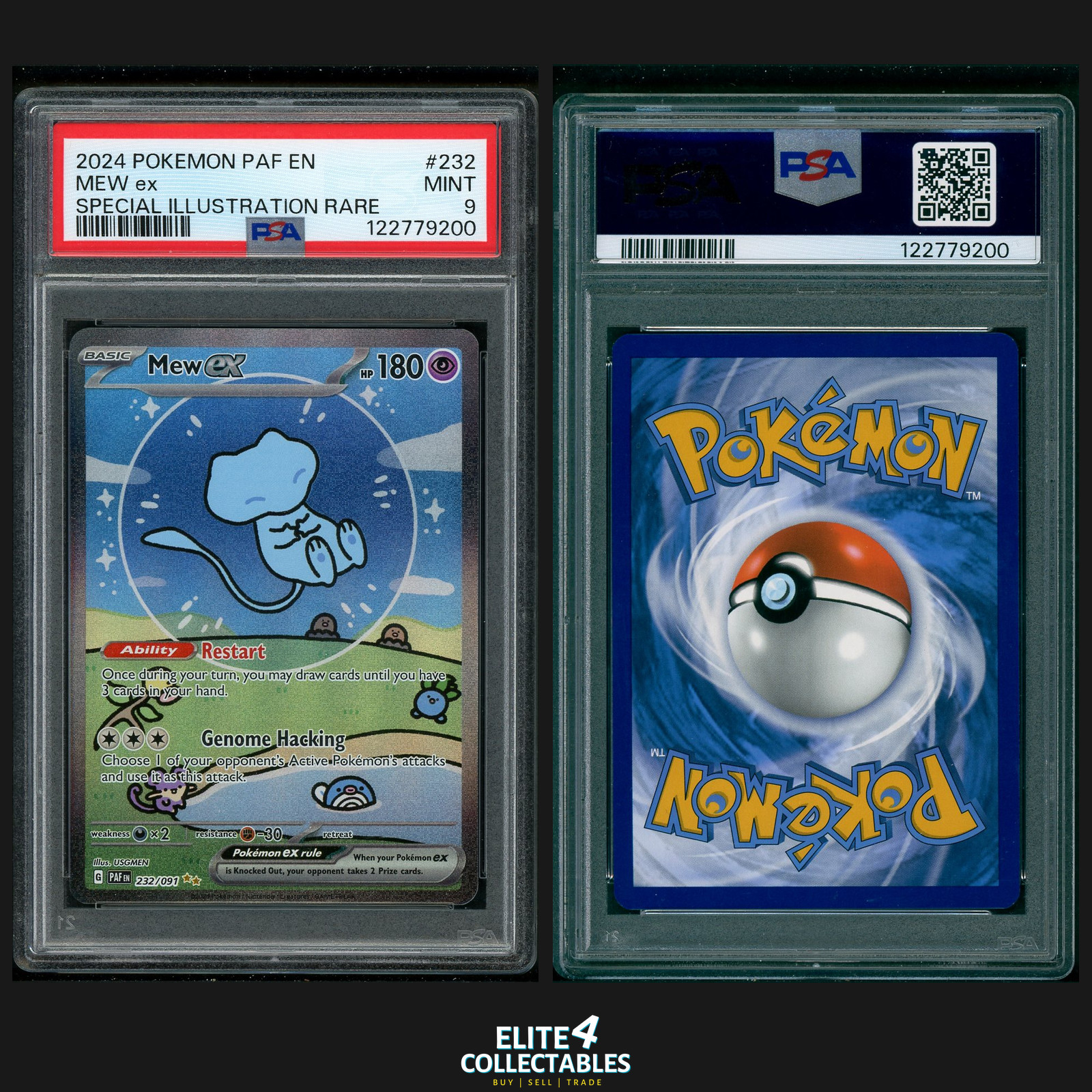 Mew EX 232/091 – PSA 9 (Paldean Fates)
