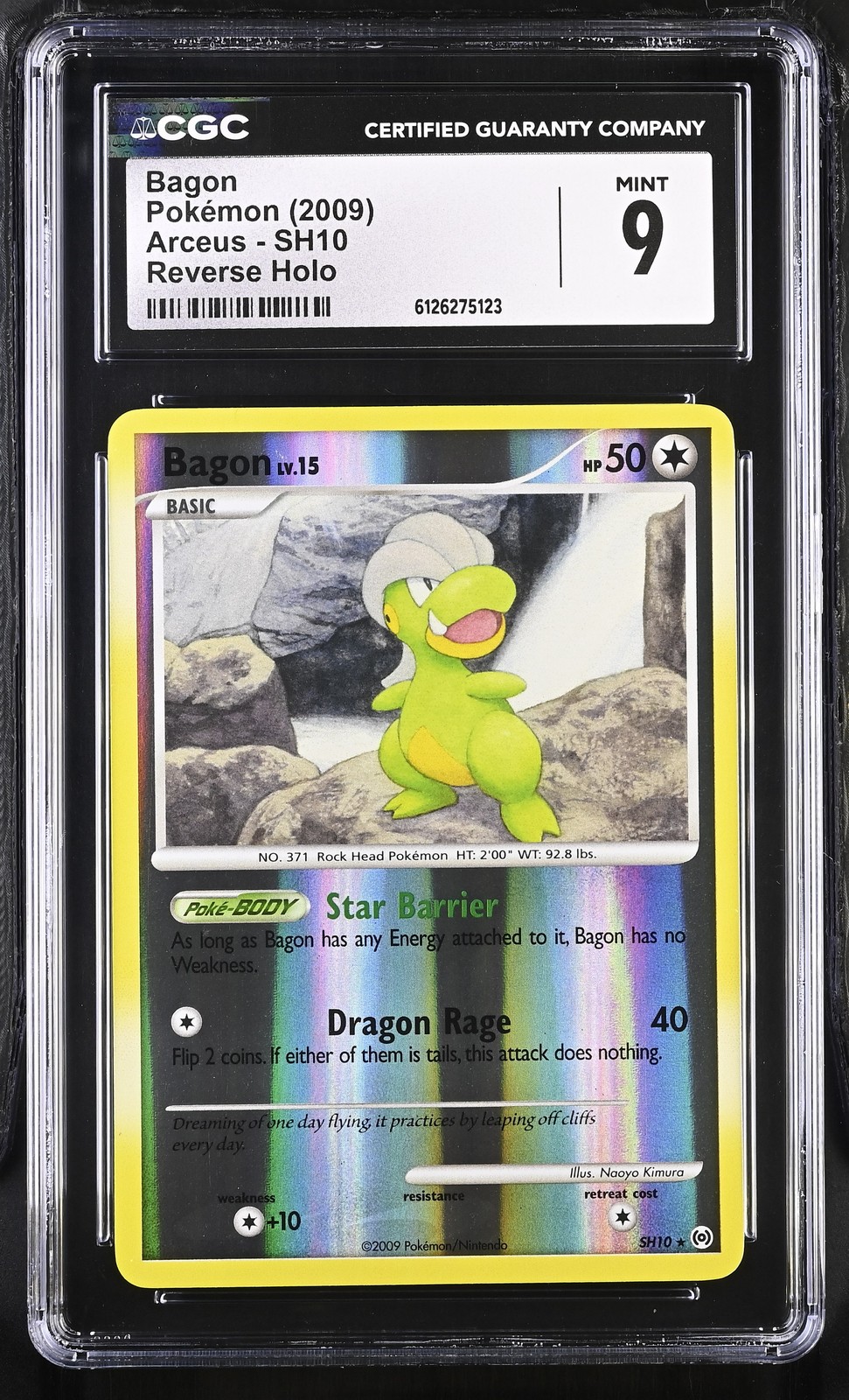 CGC 9 MINT Bagon 2009 Arceus SH10 Reverse Holo Pokemon Card G2U