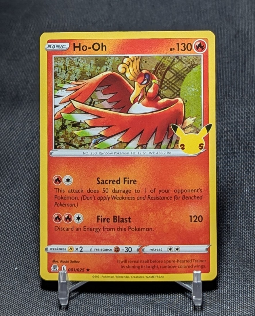 Ho-Oh Holo Rare Fire Type Celebrations Pokemon TCG Card 001/025