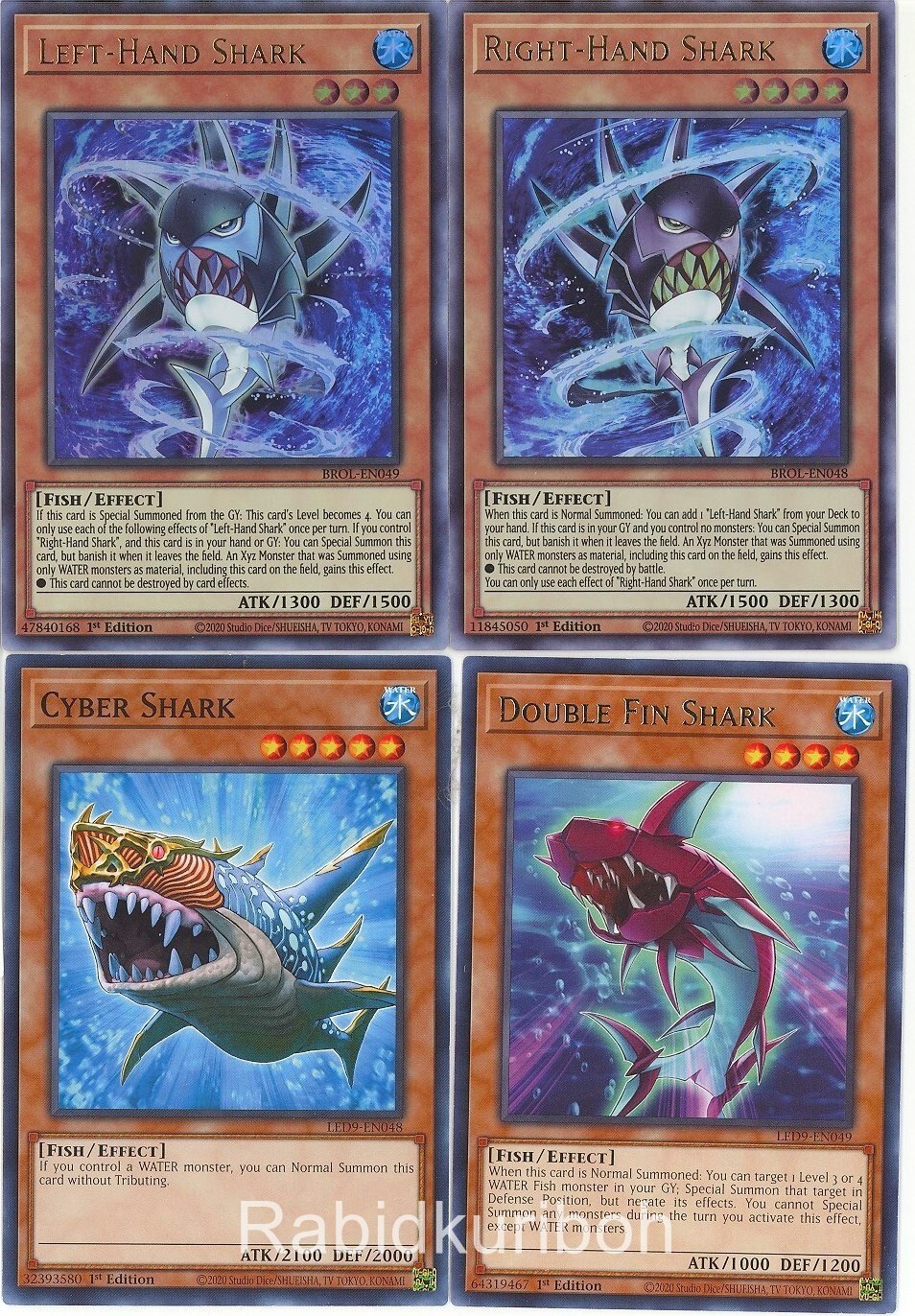 Yugioh Shark Set – Left-Hand + Right-Hand + Cyber + Double Fin Water