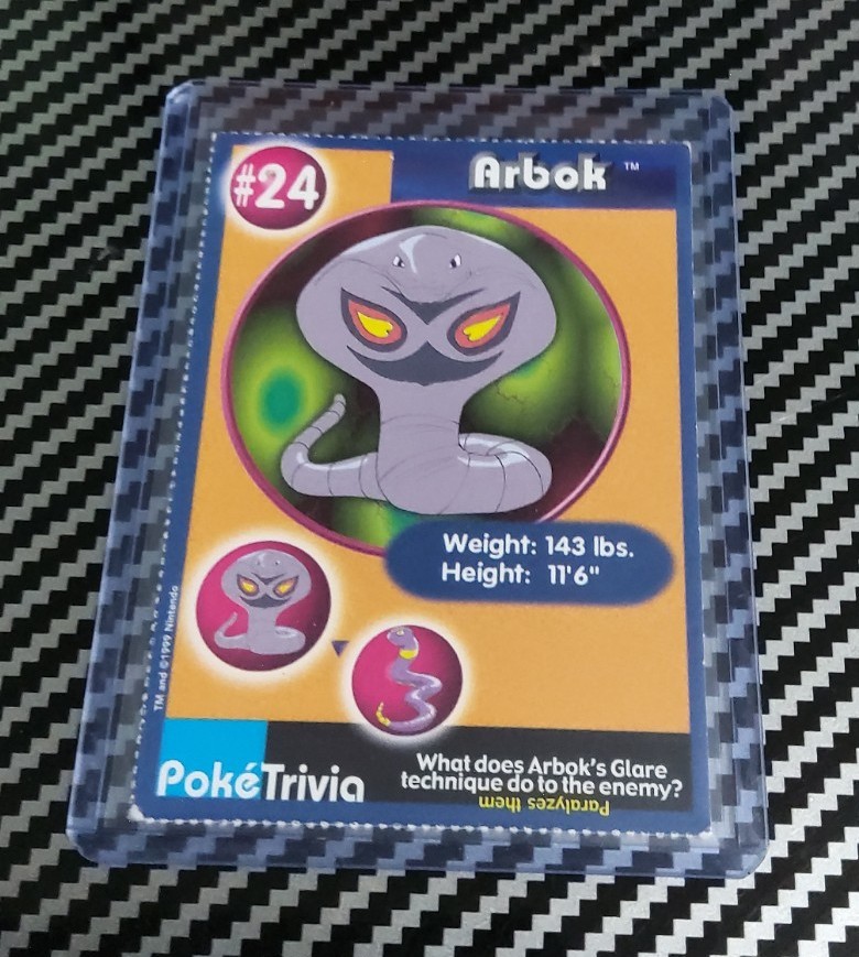 LP Arbok Perforated #24 Pokémon Burger King PokeTrivia Original 1999