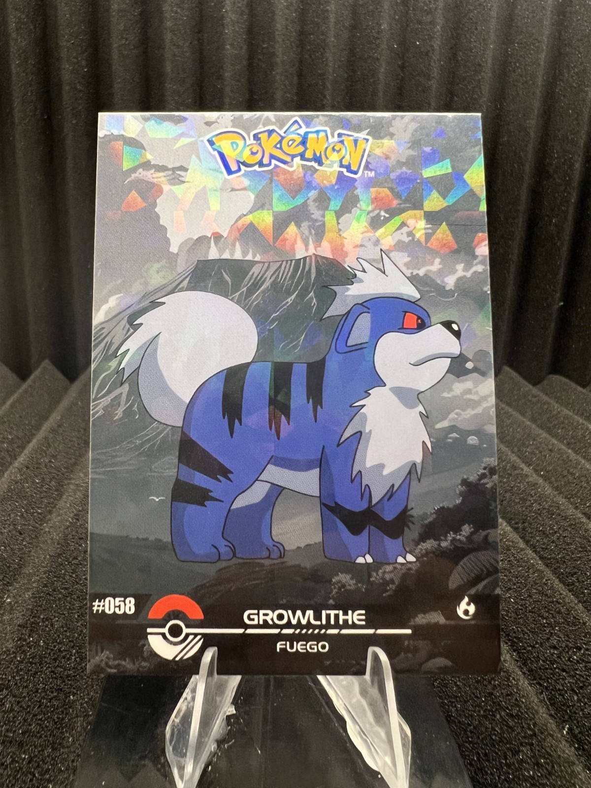Growlithe #58 – Cracked Ice Holo – Crystal Dark Black 2025 – Pokemon Card