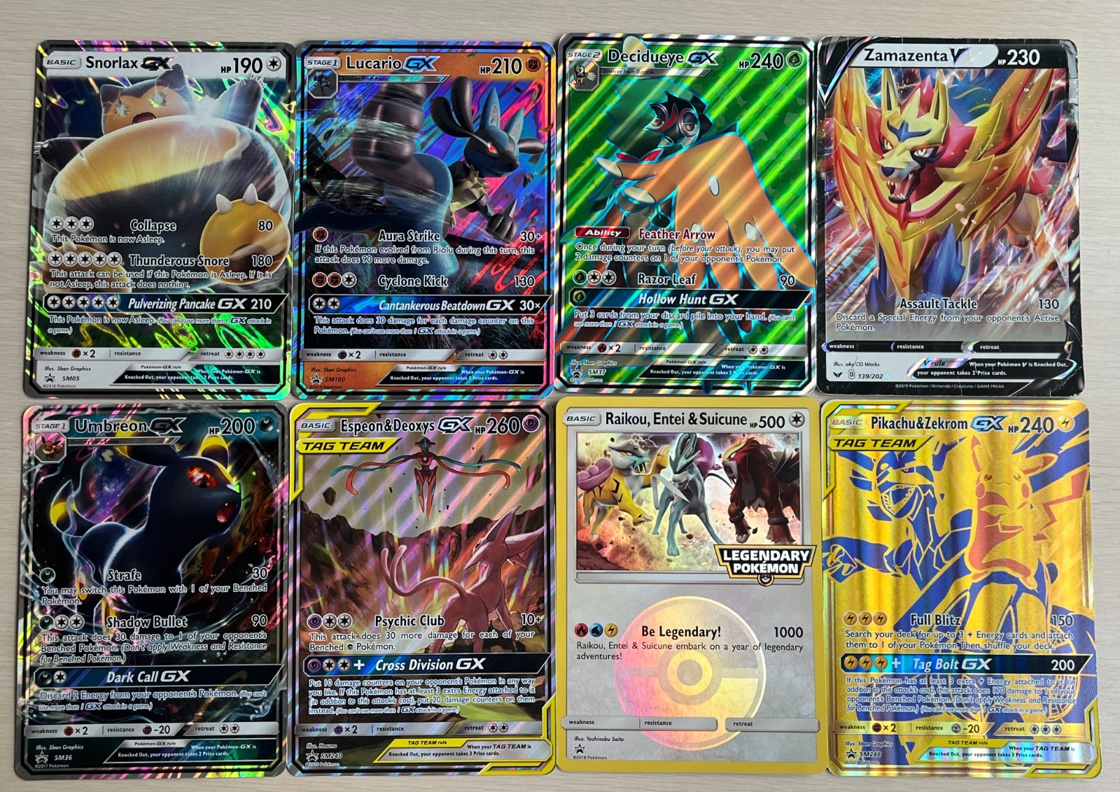 JUMBO Oversize Pokemon Cards Raikou Entei & Suicune, Umbreon, Charizard Tag Team