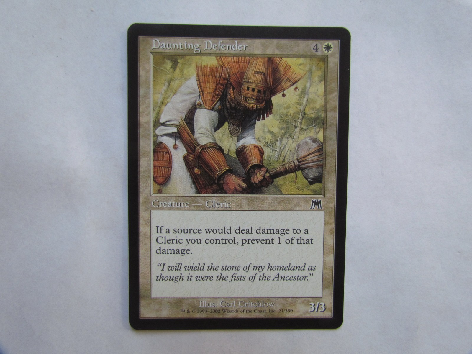 Daunting Defender x4 4x Onslaught White COM Creature Cleric Prevent Damage MTG