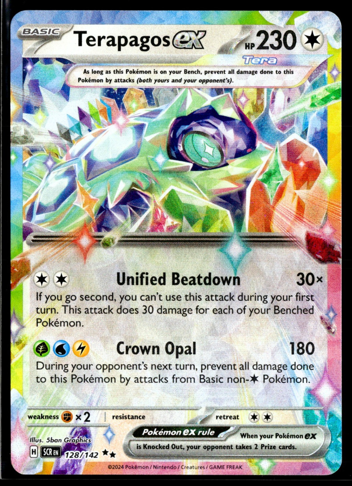 2024 TCG Pokémon #128 Terapagos Ex 128/142 Holo Stellar Crown