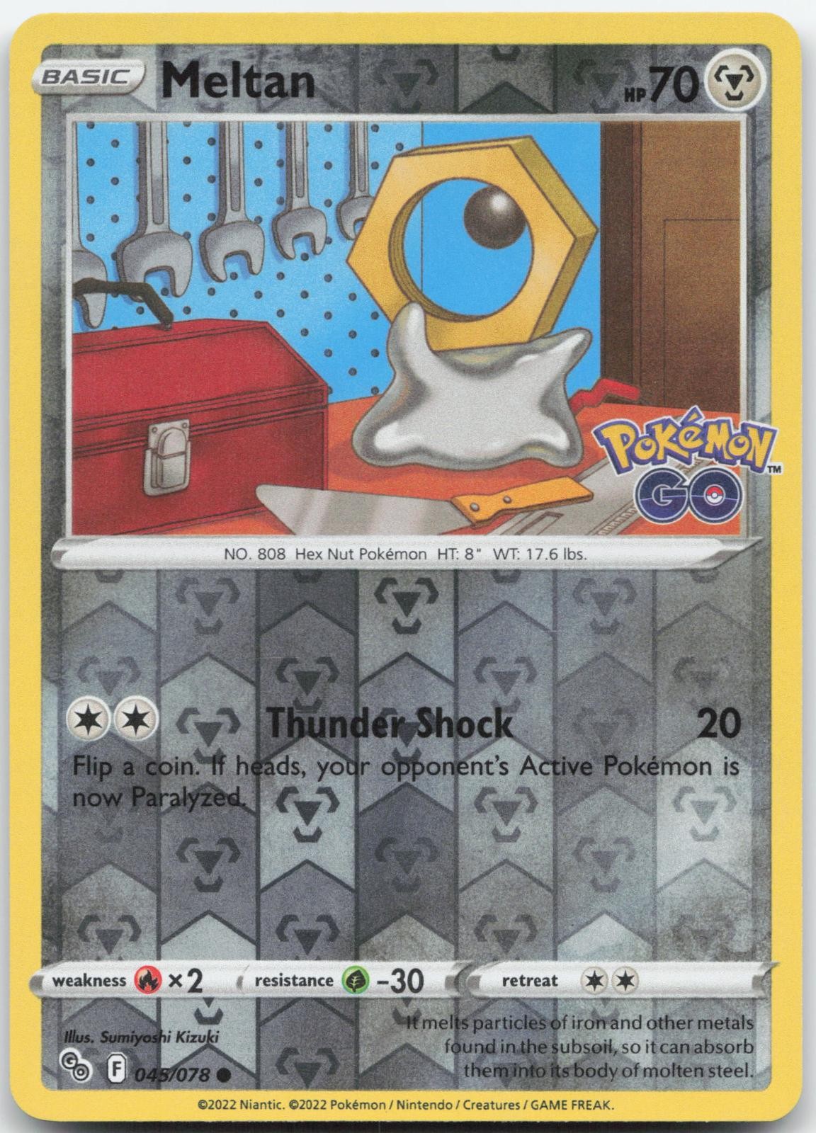 Meltan – 045/078 Reverse Holo Pokemon GO NM/M