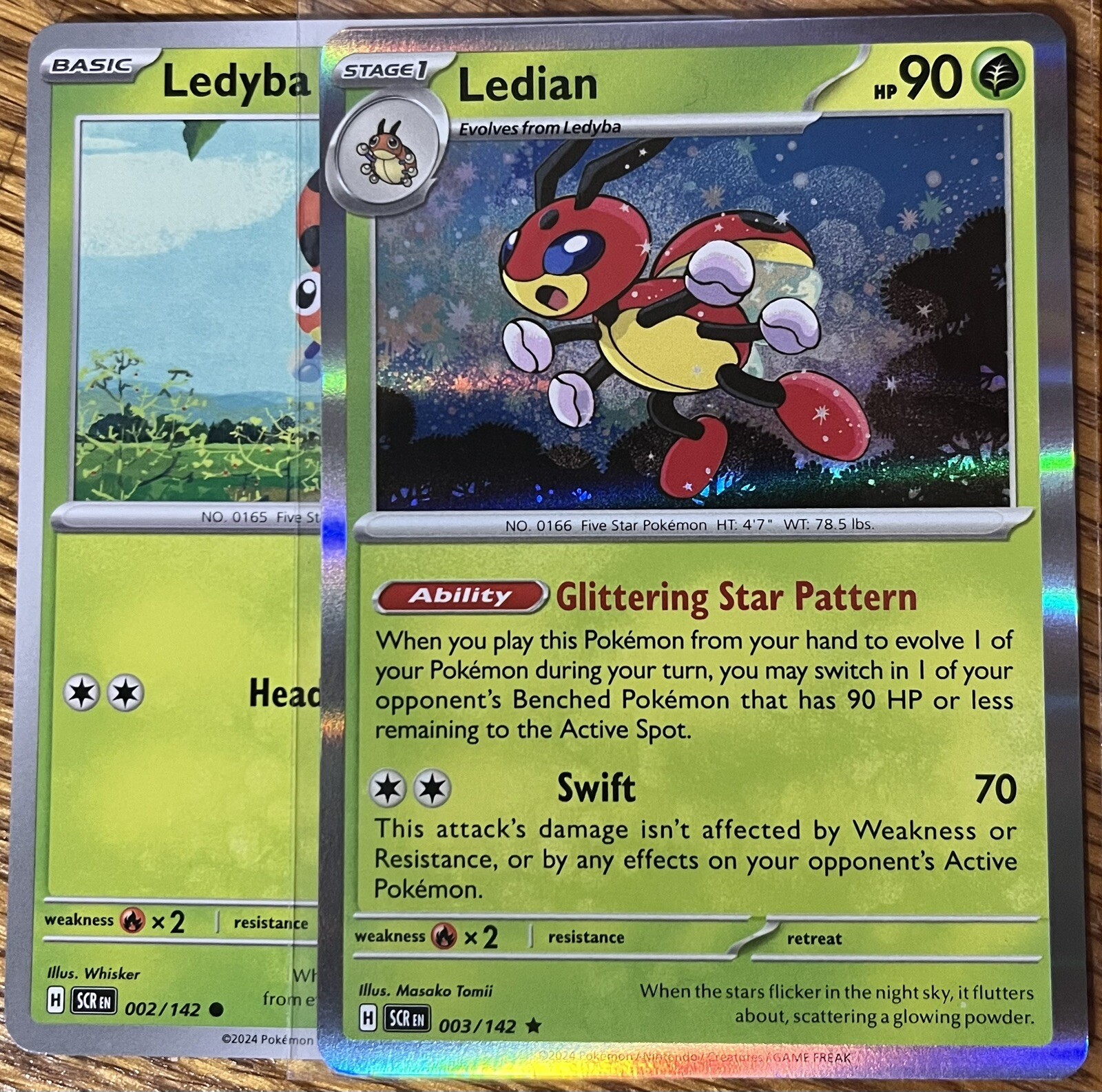 Ledyba 2/142, Ledian 3/142 – Evo Line – Stellar Crown – Read Desc.