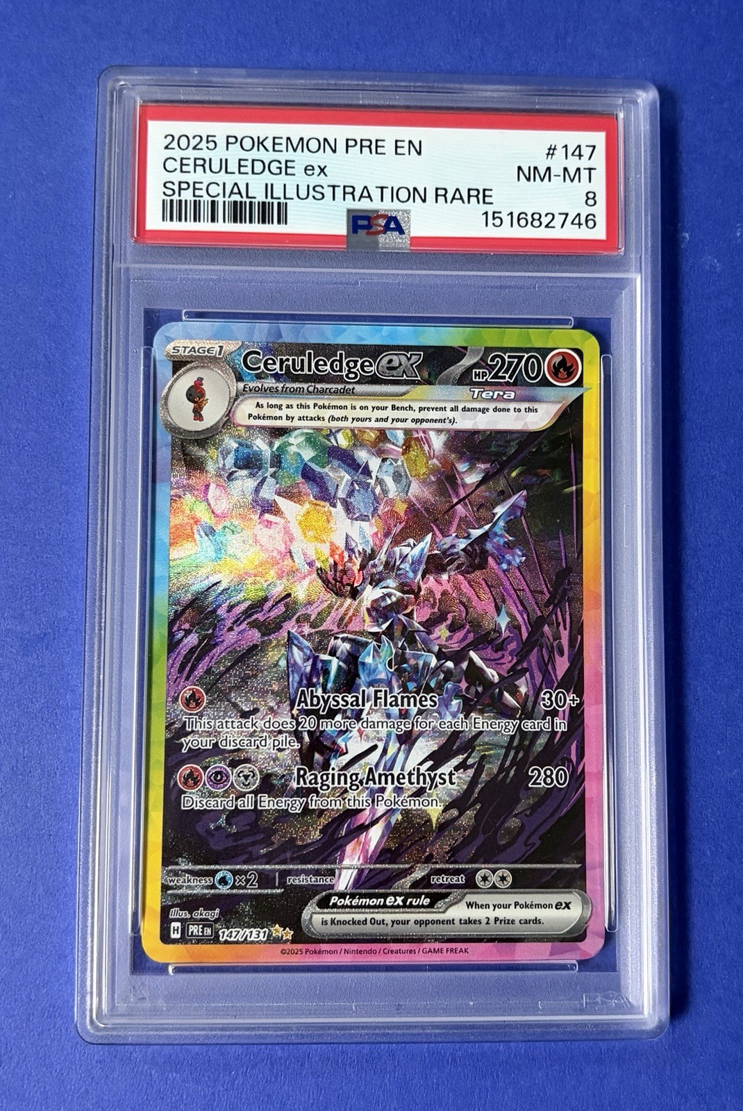 2025 Pokemon PRE EN Ceruledge ex Special Illustration Rare #147 PSA 8 NM-MT