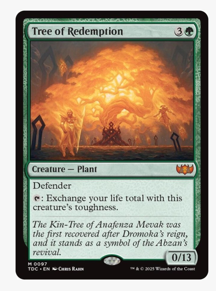 Tree of Redemption | MTG TDC | Green Plant Defender Commander EDH Mythic | NM