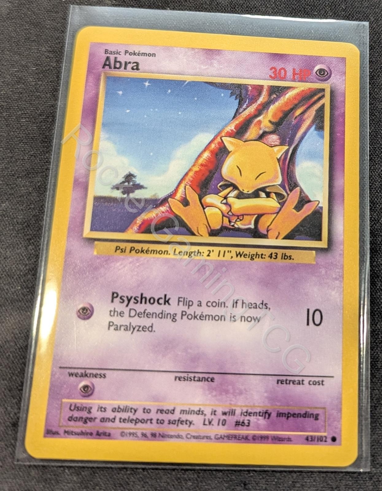 Abra 43/102 C Base Set Unlimited Pokemon NM