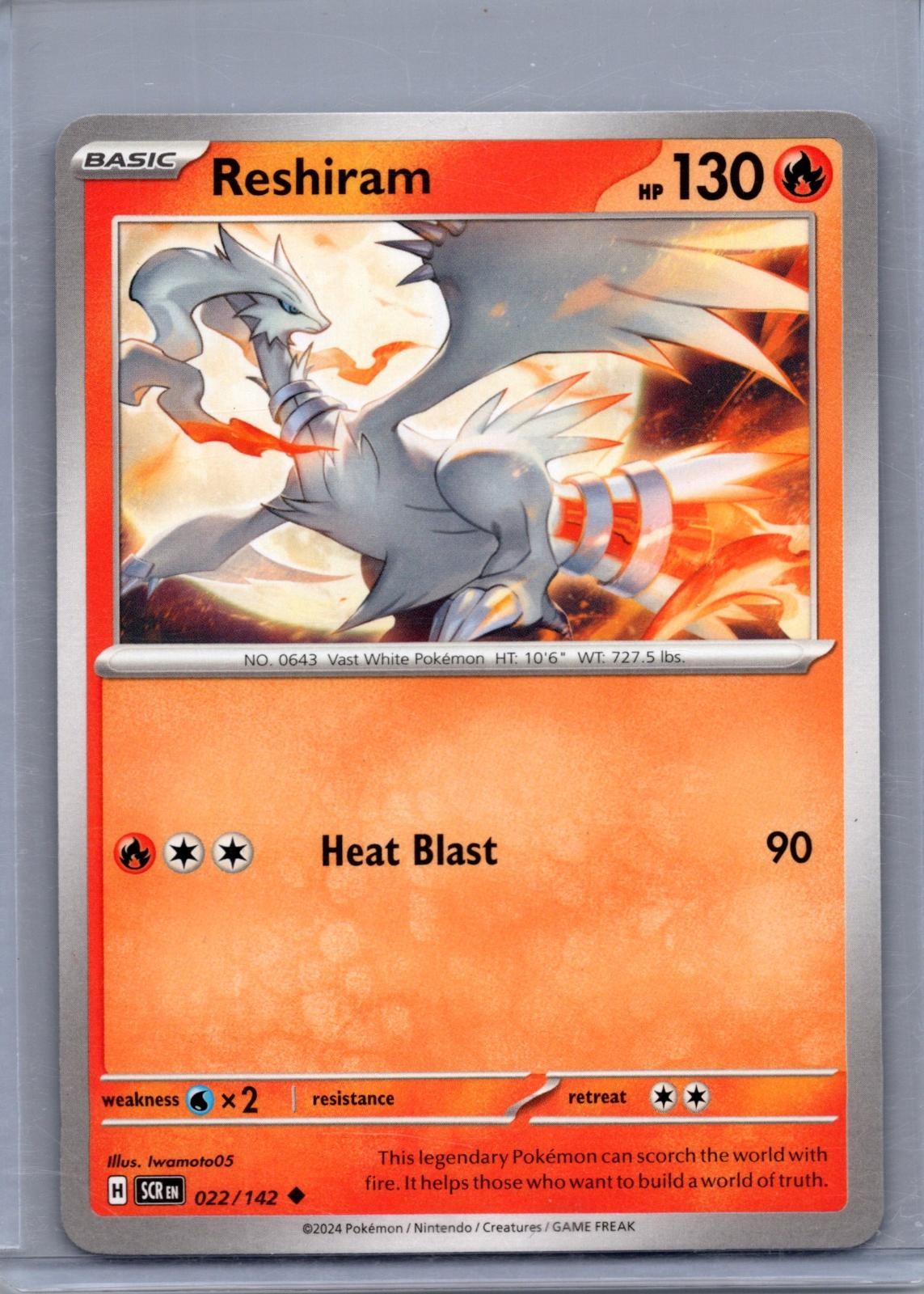 RESHIRAM 22/142 UNCOMMON STELLAR CROWN POKEMON NM/M