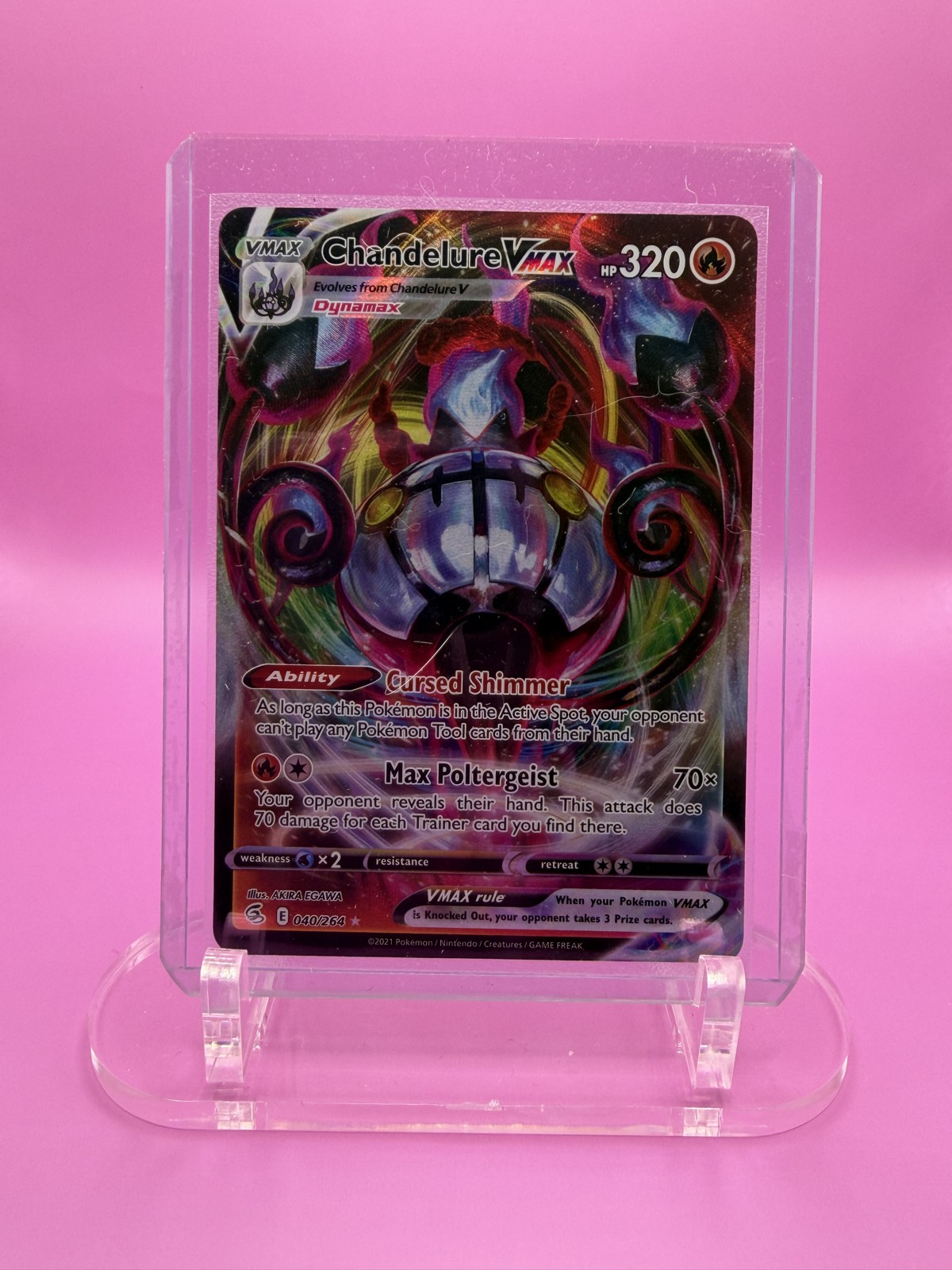 Chandelure VMAX 040/264 Swsh08: Fusion Strike Holo Rainbow POKEMON Card Rare