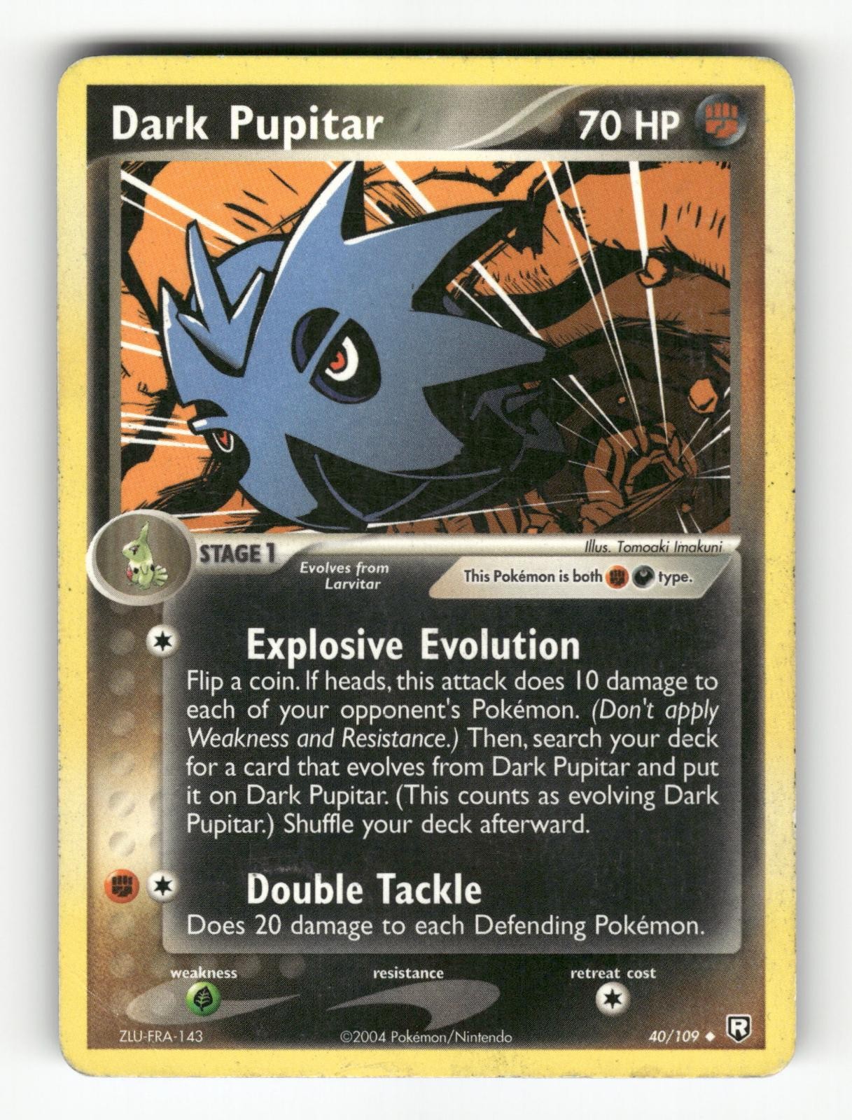Dark Pupitar 40/109 Uncommon Team Rocket Returns Pokemon HP Tomoaki Imakuni