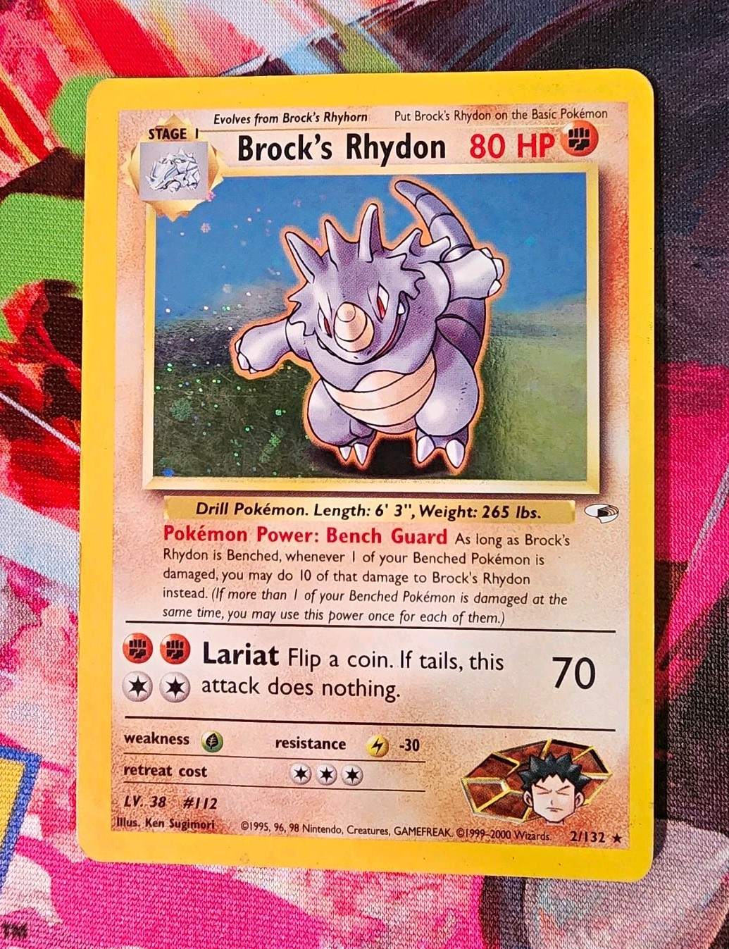 WOTC Brock’s Rhydon 2/132 Gym Heroes Holo Rare 2000 Unlimited English