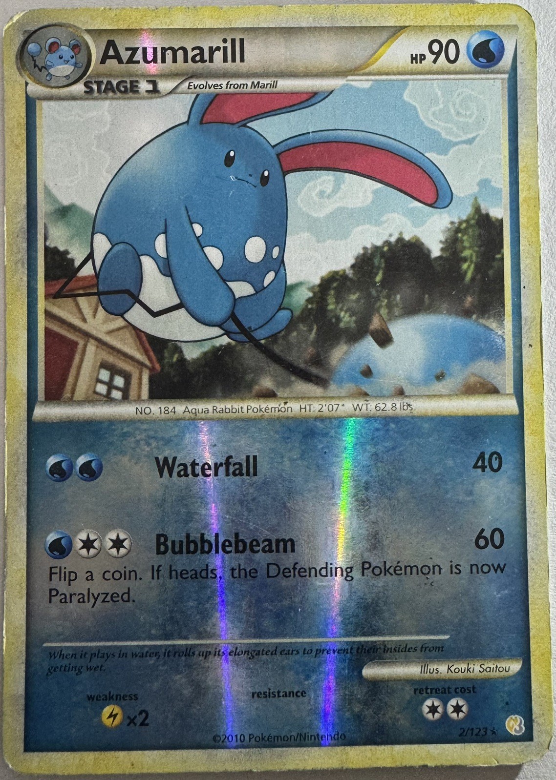 Azumarill 2/123 Heartgold & Soulsilver Reverse Holo