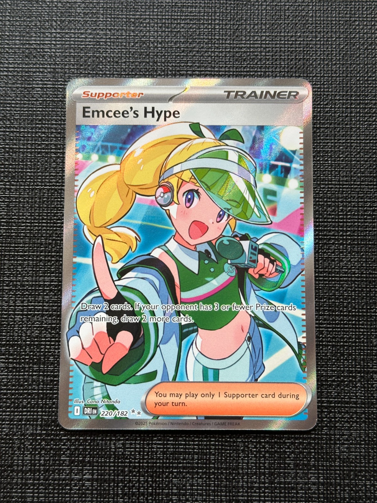 Emcee’s Hype – Pokémon – Ultra Rare – 220/182 – SV10: Destined Rivals – NM