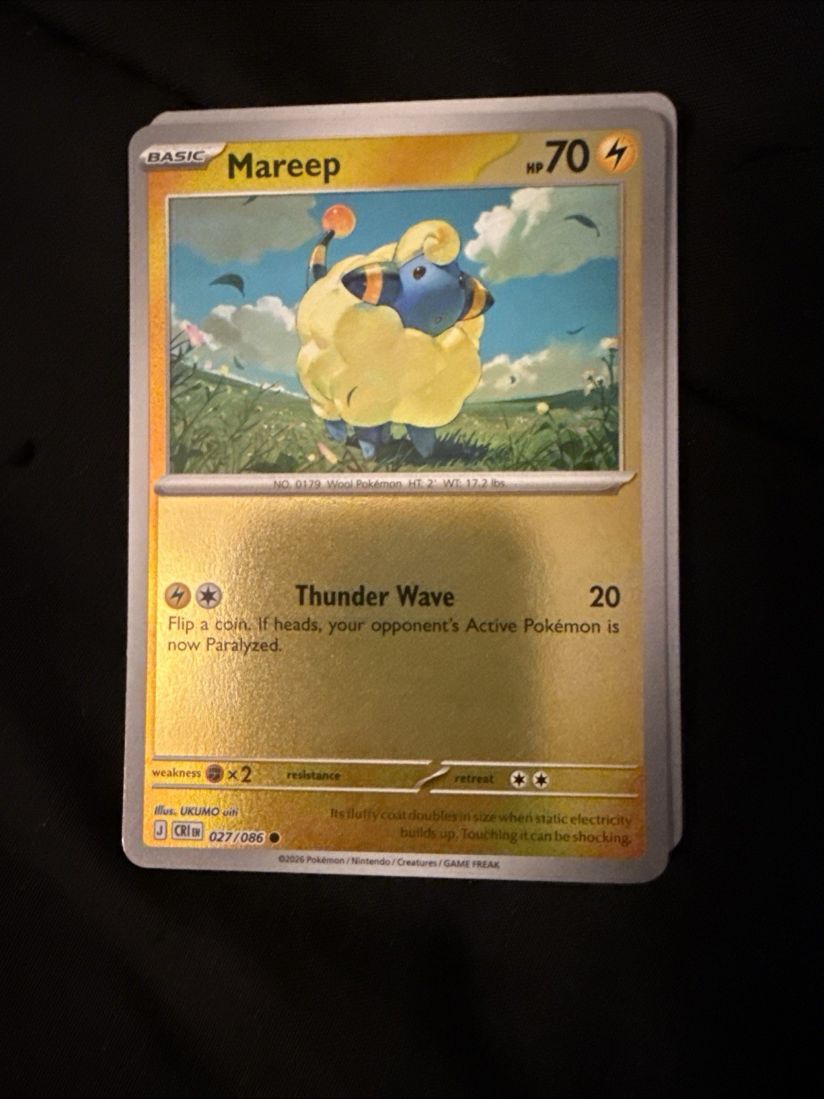 MAREEP 027/086 REVERSE HOLO C POKEMON ME04: CHAOS RISING NM/M