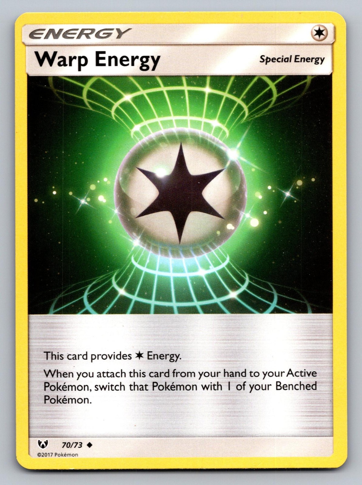 Warp Energy 70/73 Uncommon Shining Legends Pokemon Lightly Played
