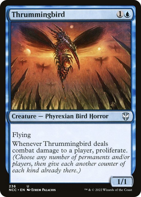 Thrummingbird 236 NCC MTG Uncommon Phyrexian Bird Horror Proliferate Palacios NM