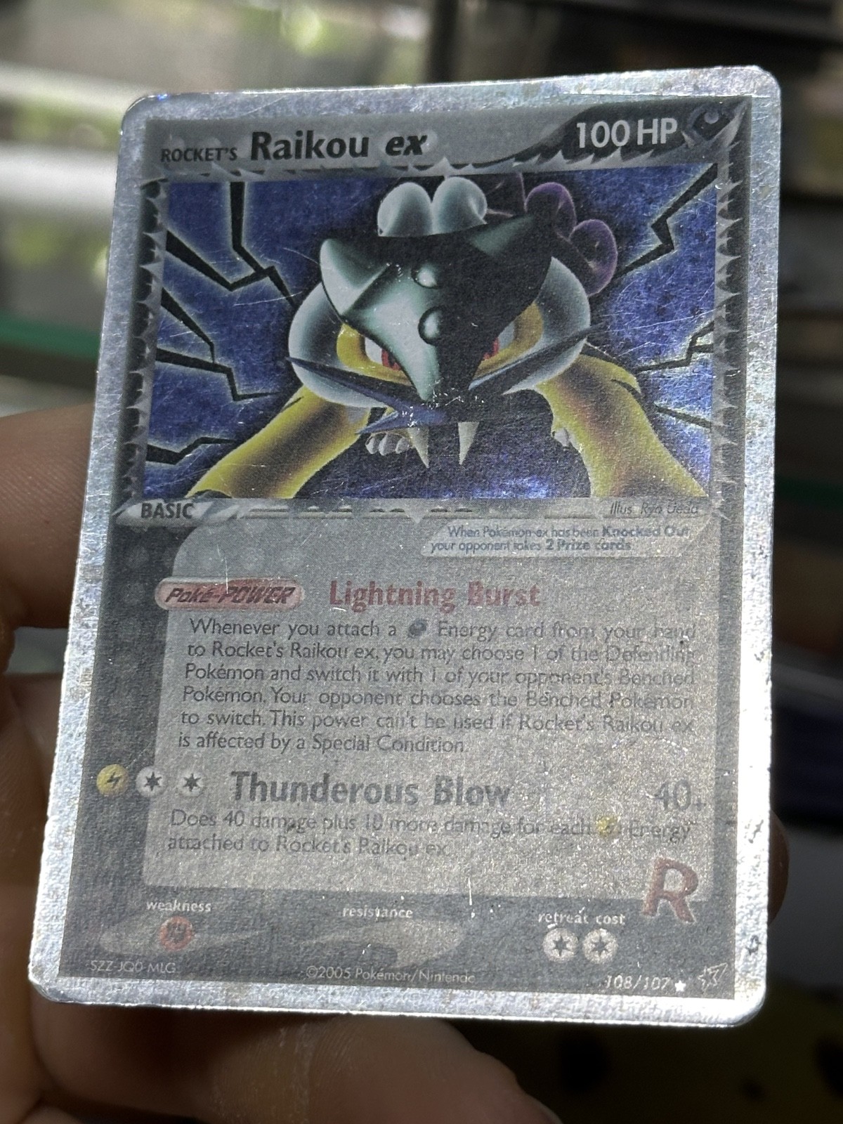 #2 PARTIAL HOLOBLEED Rocket’s Raikou ex 108/107 EX Deoxys 2005 Holo Rare Pokémon