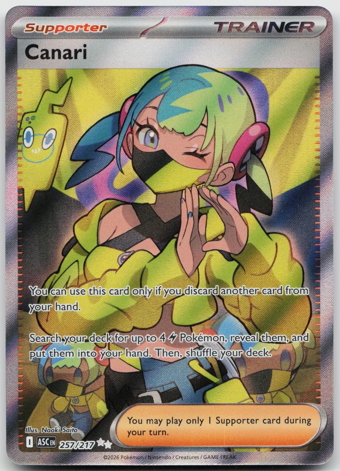 Canari 257/217 Ultra Rare Ascended Heroes Pokemon Holo Near Mint