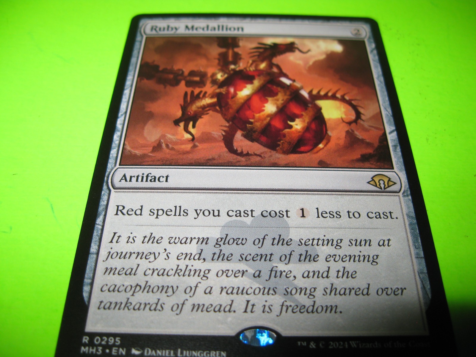 Ruby Medallion MH3 Rare Artifact #0295