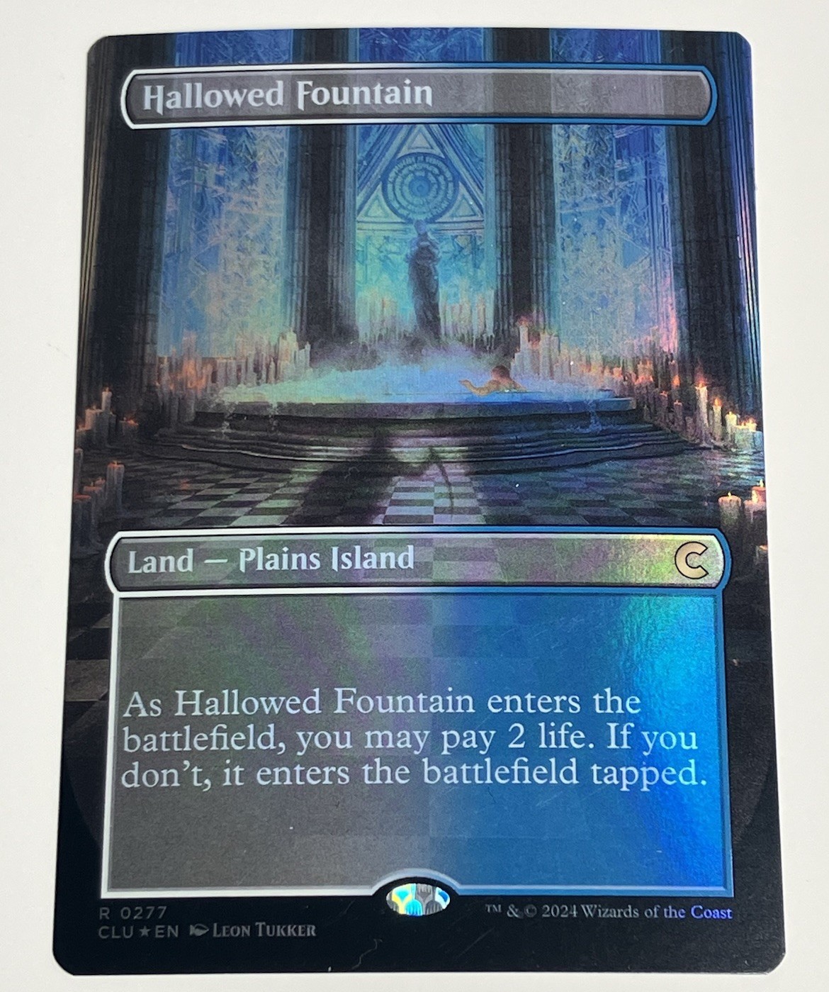 Magic the Gathering Ravnica Clue Edition Hallowed Fountain R0277 Borderless Foil