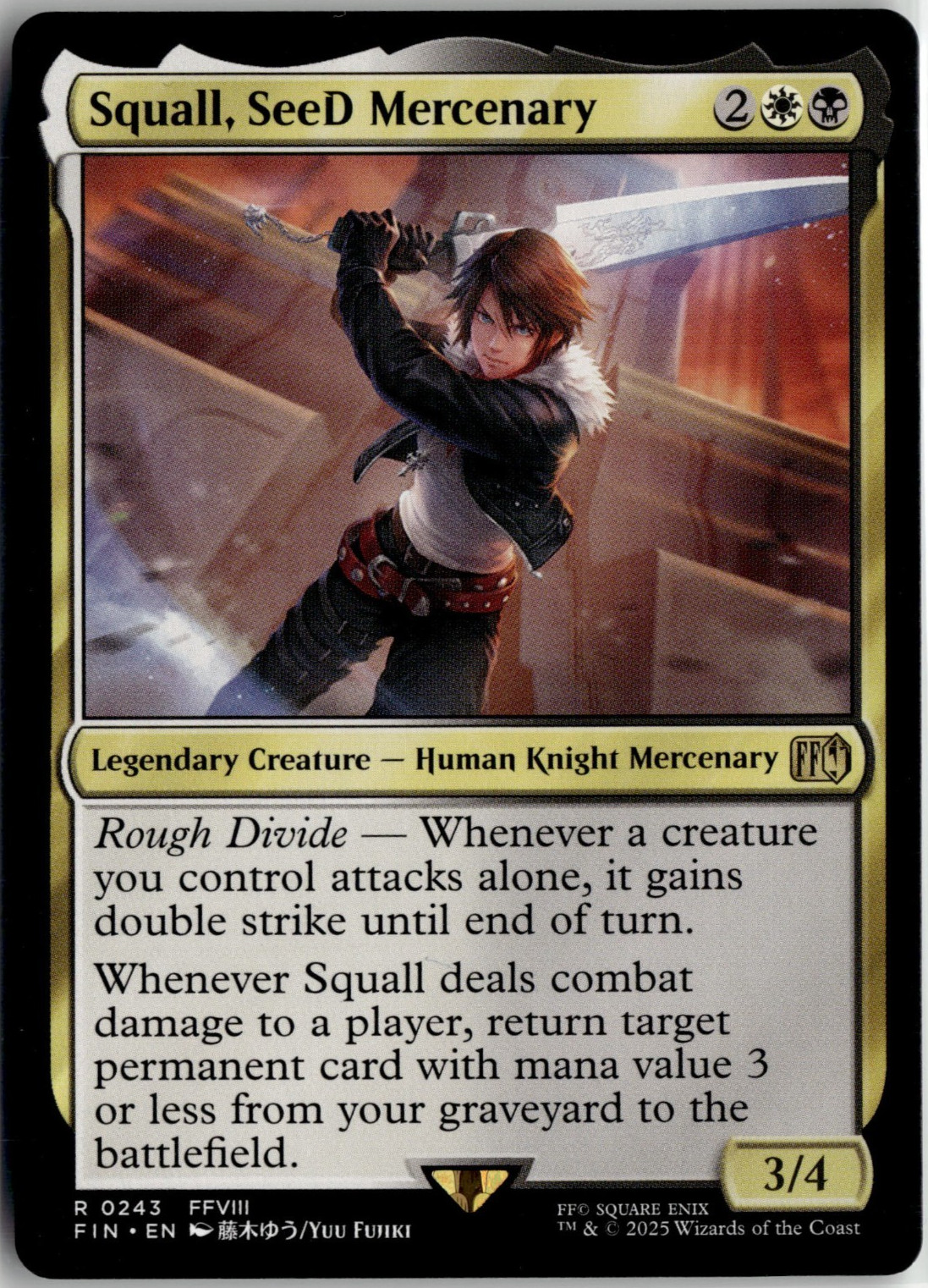 Squall SeeD Mercenary 0243 Final Fantasy FF MTG Magic The Gathering Card NM
