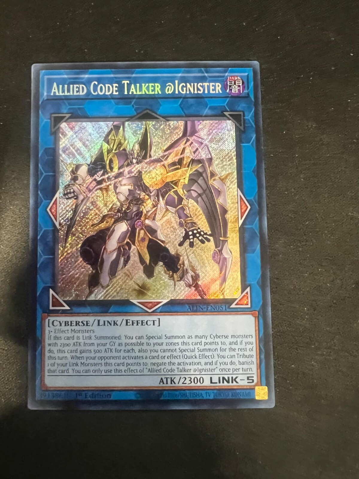 Allied Code Talker @Ignister Alliance Insight ALIN-EN051 Near Mint Yugioh TCG