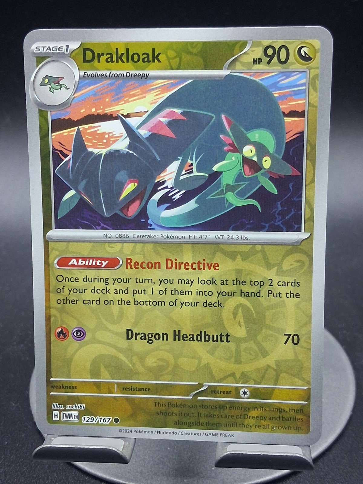 Drakloak 129/167 SV06: Twilight Masquerade Reverse Holo NM Pokemon TCG