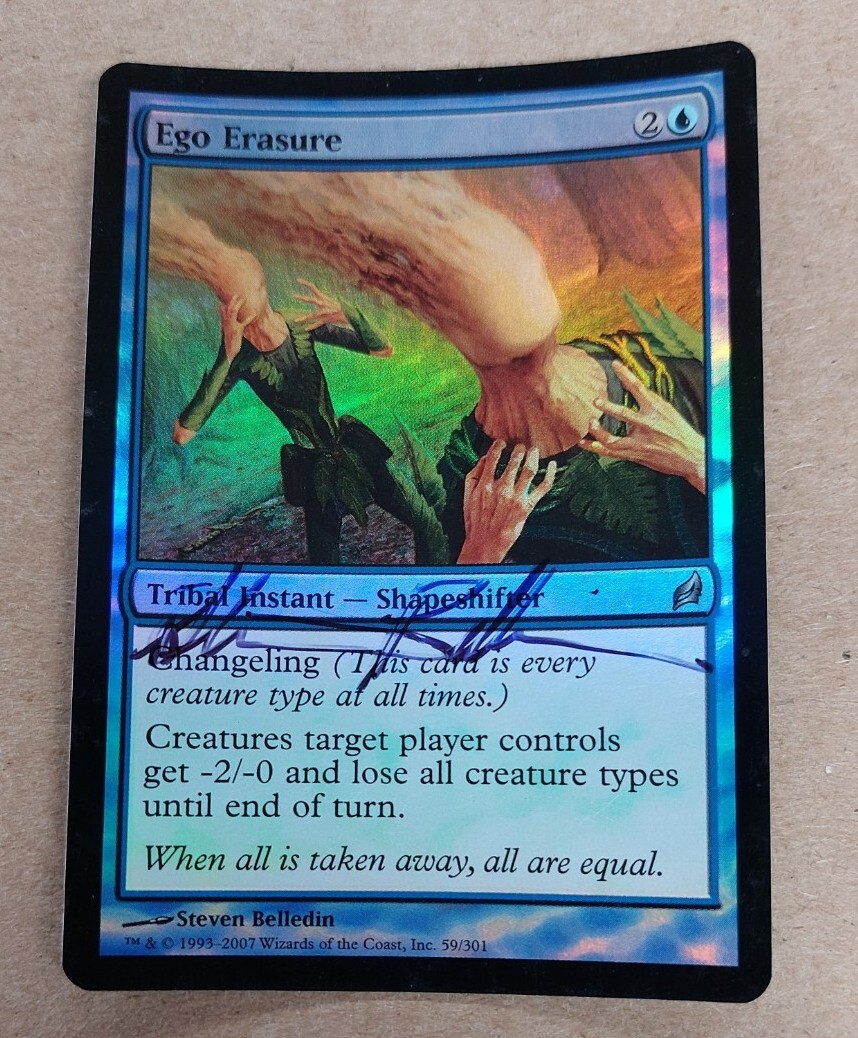 UNPLAYED SIGNED FOIL Ego Erasure Lorwyn MTG NM MAGIC STEVEN BELLEDIN EDH CUBE
