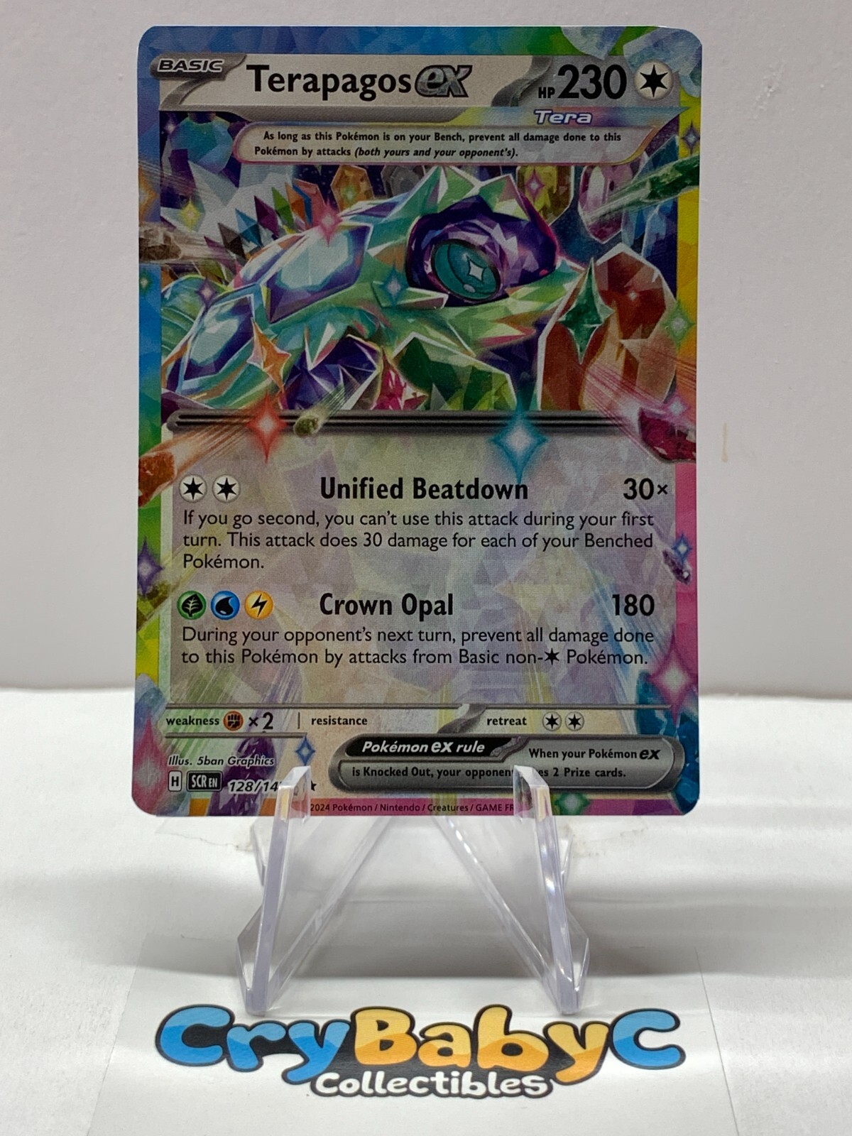 Pokemon Terapagos ex 128/142 Stellar Crown Scarlet & Violet Double Rare