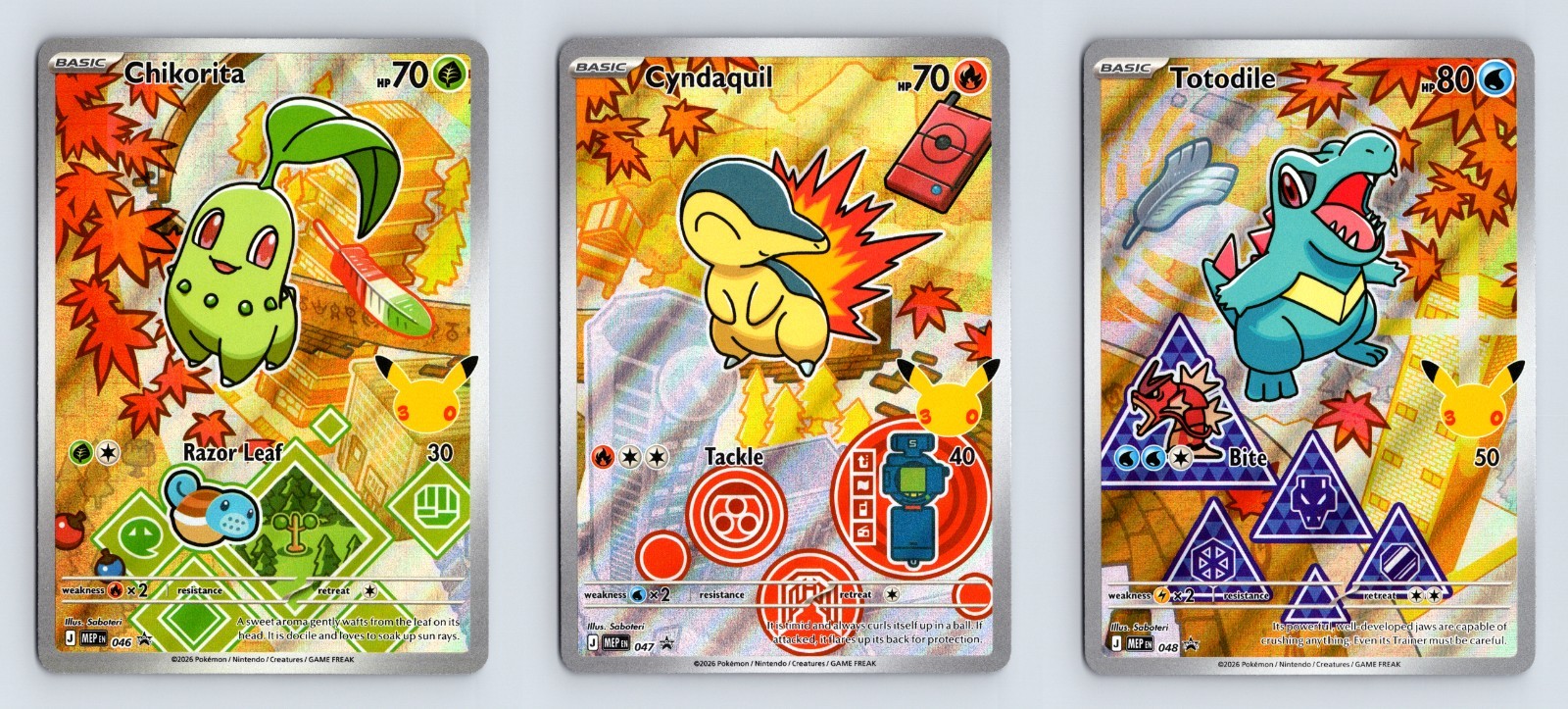First Partner Series 2 – Johto Set – Chikorita, Cyndaquil, Totodile (Set of 3)