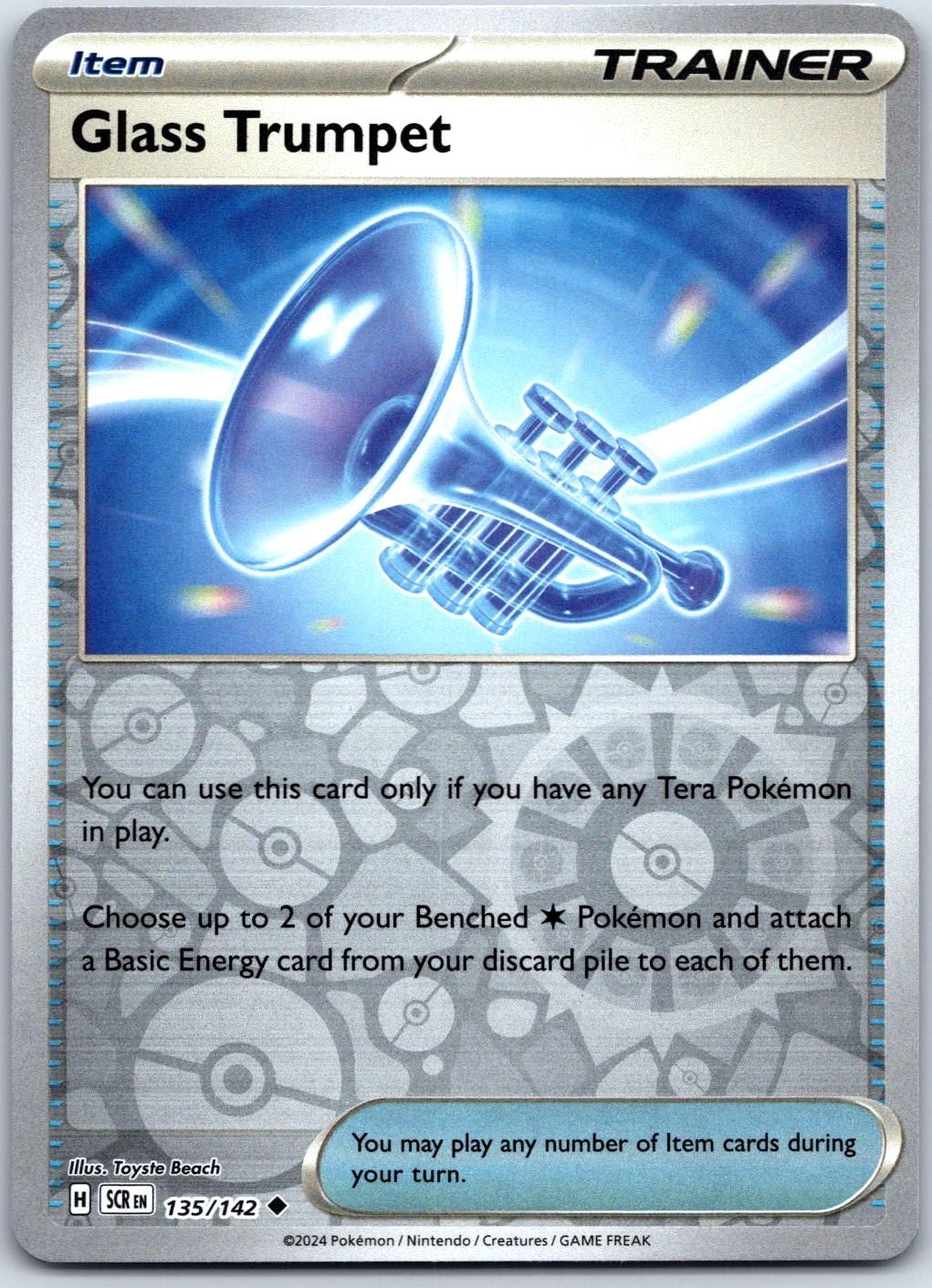 Glass Trumpet 135/142 Uncommon Stellar Crown Pokemon Reverse Holo Near Mint