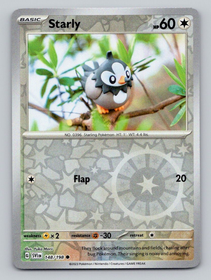 Starly 148/198 Common Scarlet & Violet Pokemon Reverse Holo Near Mint