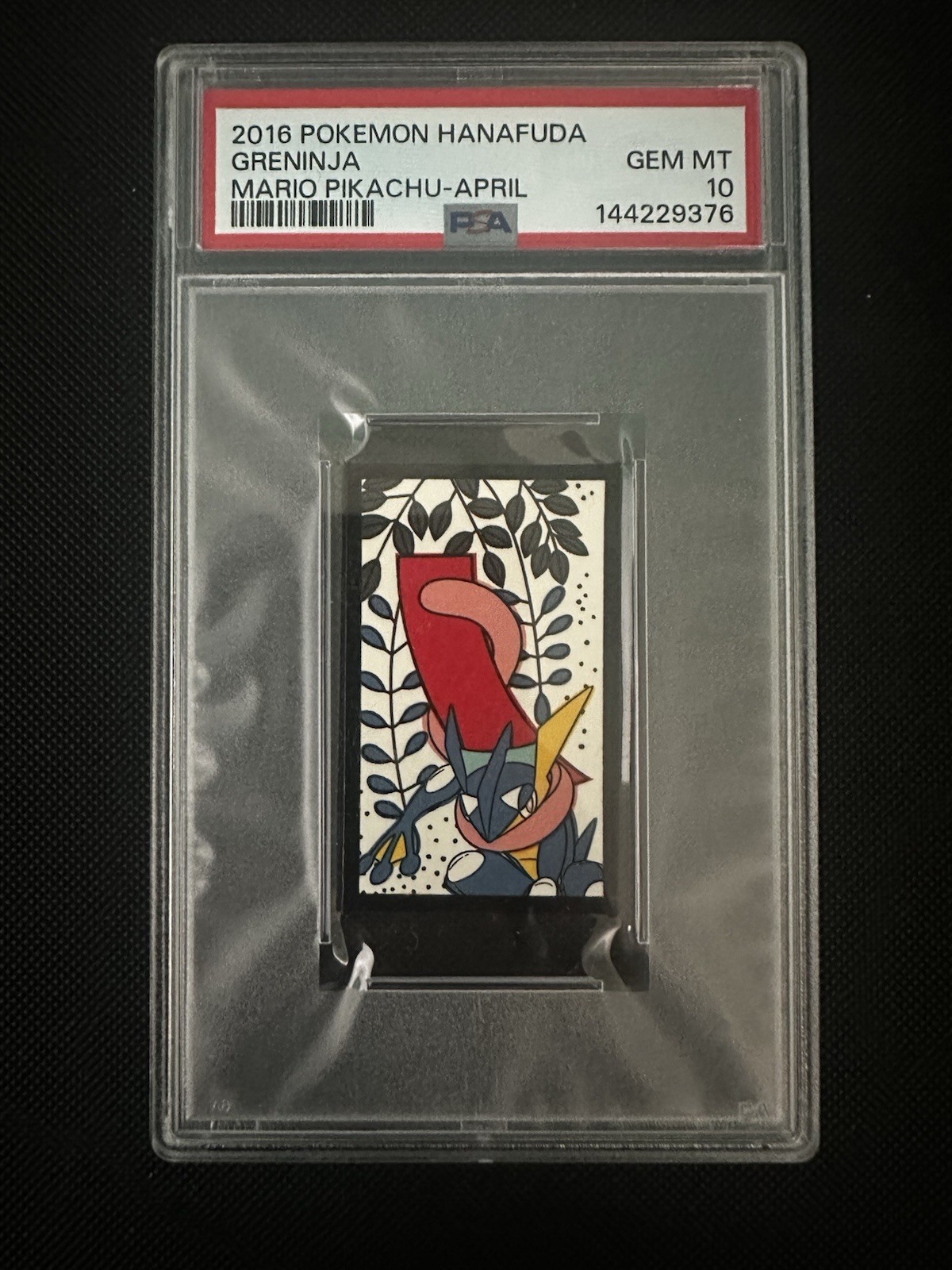 Pokemon 2016 Hanafuda Greninja Mario Pikachu-April PSA 10