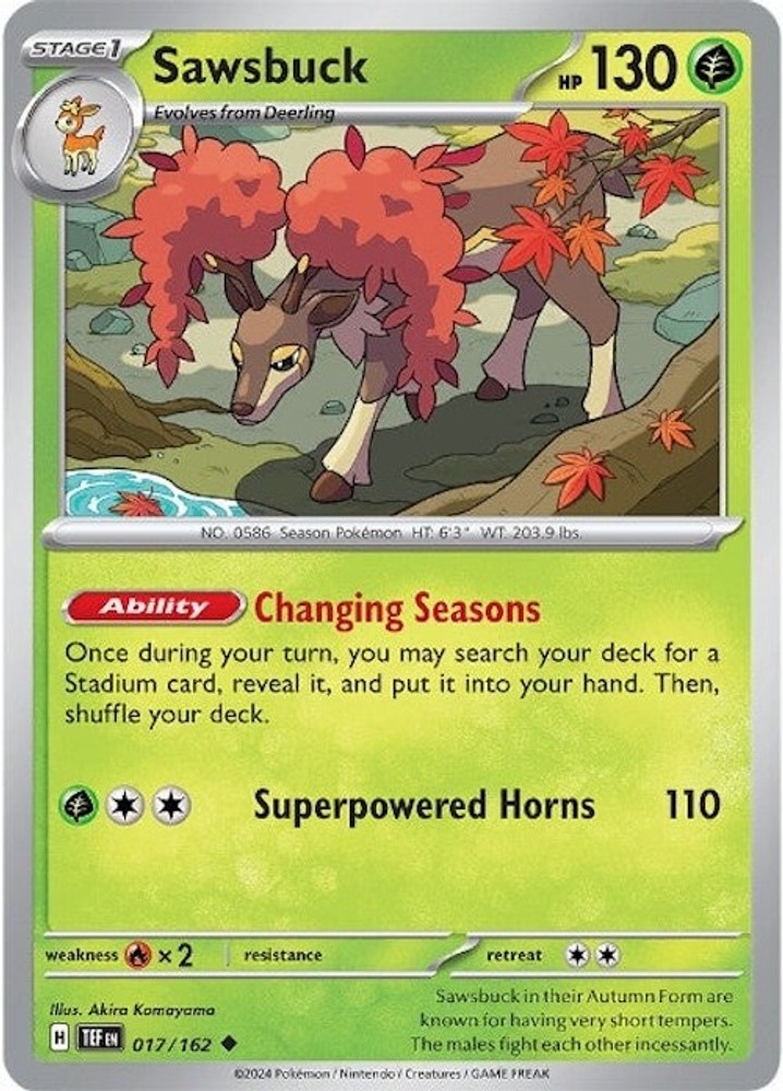 Sawsbuck – 017/162 TEF 017/162 Pokémon SV05: Temporal Forces Uncommon EN NM