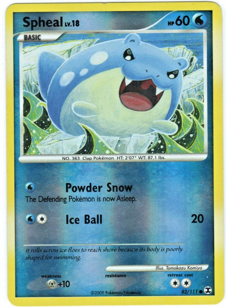 Pokemon-Spheal 82/111 Common Rising Rivals Pokemon Reverse Holo LP