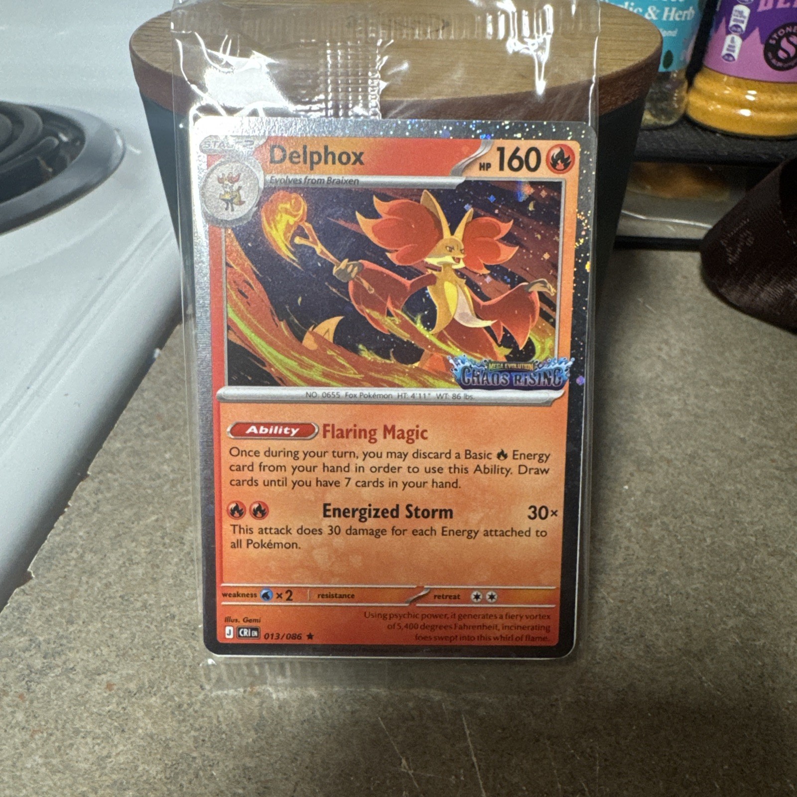 Delphox – (Chaos Rising Stamped) 013/086 – Sealed – Pokemon TCG