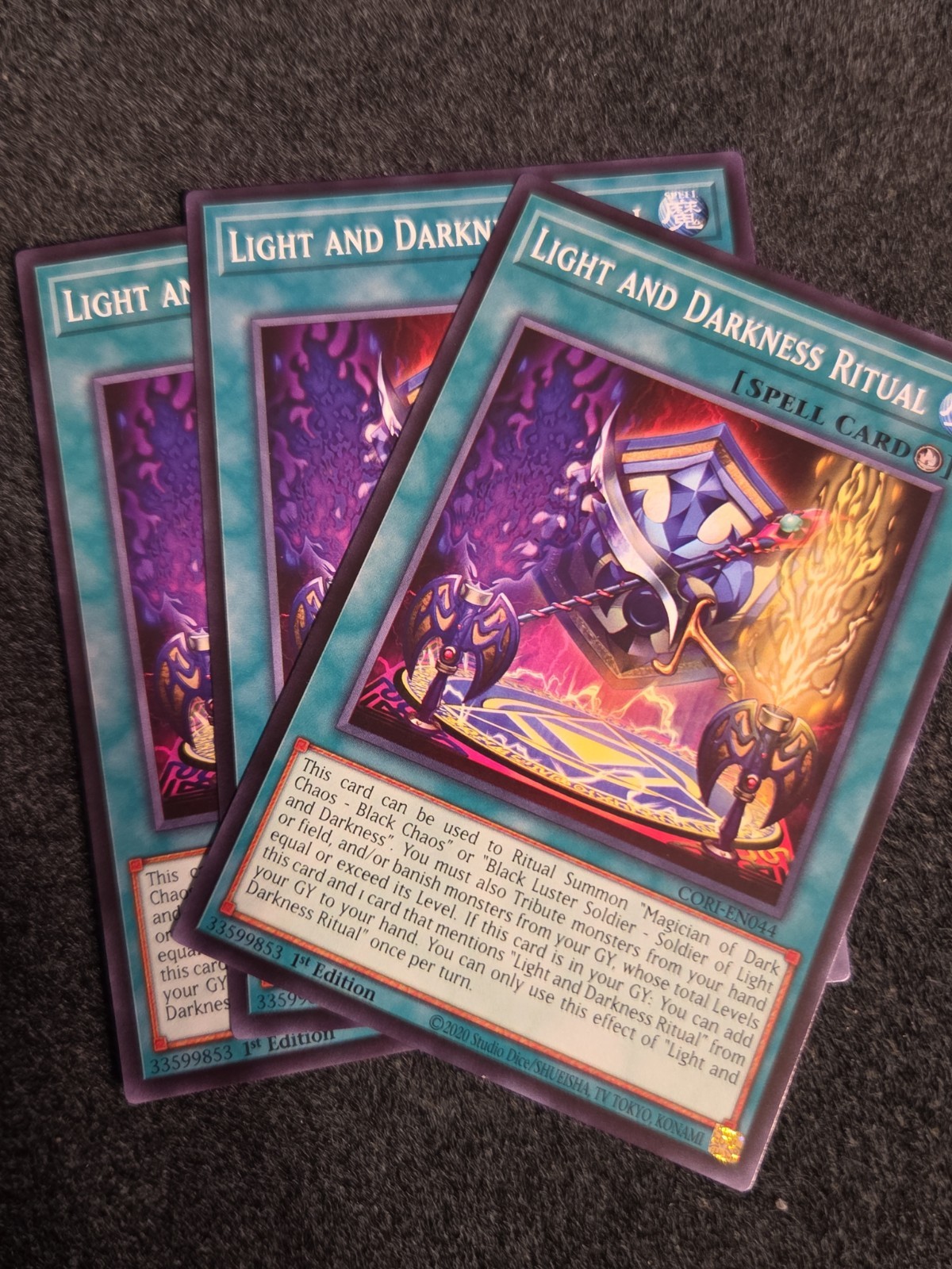 Yugioh! 3x Light and Darkness Ritual CORI-EN044 Common 1st Ed NM
