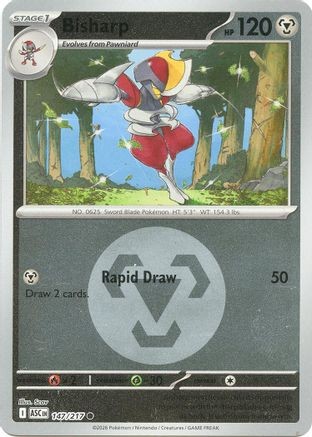 BISHARP (ENERGY SYMBOL) 147/217 ASCENDED HEROES REVERSE HOLO POKEMON SCAV