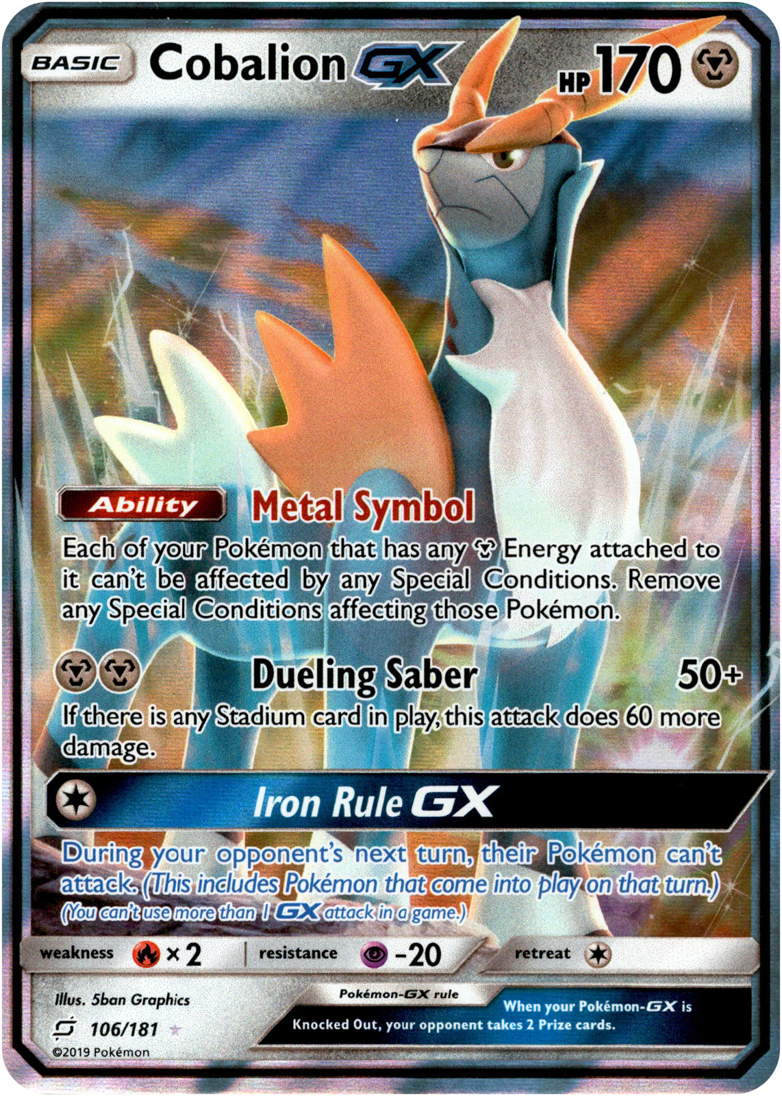 Cobalion GX – 106/181 – Team Up – Holo