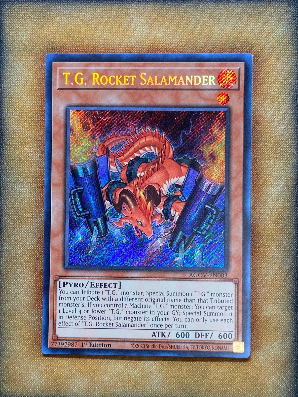 Yugioh T.G. Rocket Salamander AGOV-EN003 Secret Rare 1st Ed NM