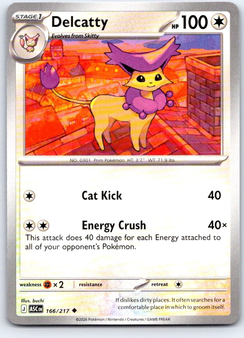 Delcatty 166/217 Uncommon Ascended Heroes Pokemon Near Mint