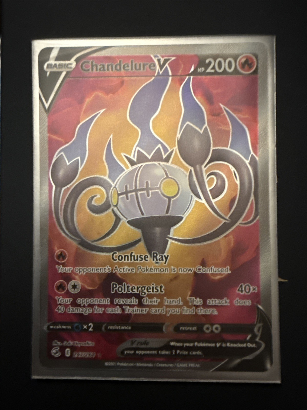 Pokémon TCG Chandelure V 247/264 Fusion Strike Full Art Ultra Rare Holo