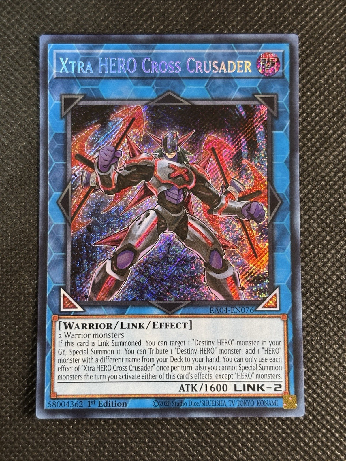YuGiOh! – Xtra HERO Cross Crusader RA04-EN076 Secret Rare 1st Edition Near Mint