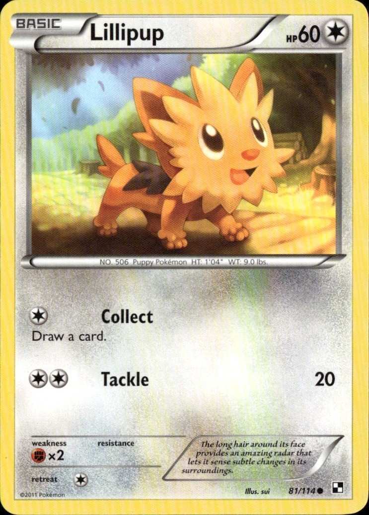 Lillipup (81) Common Black and White 81/114 NM