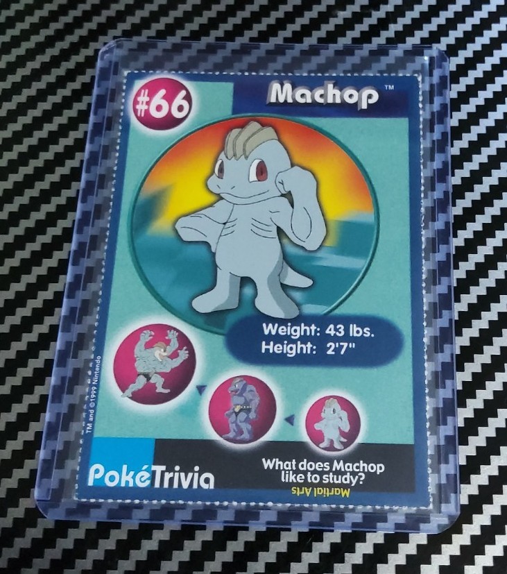 LP+ Machop Perforated #66 Pokémon Burger King PokeTrivia Original 1999