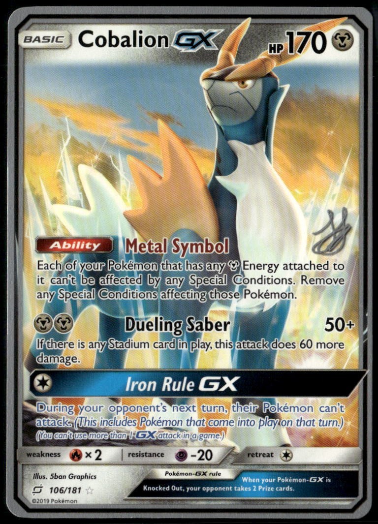 Cobalion GX 106/181 2019 World Championship Perfection Deck LP+ Pokemon Card