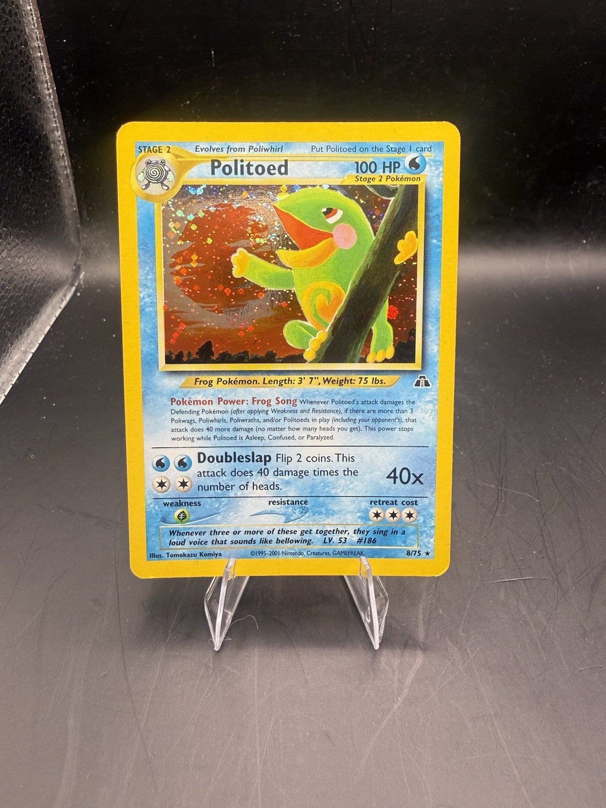 Politoed 8/75 Neo Discovery Holo With Mouth Swirl